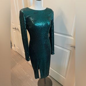 Dress the Population Emerald Green Sequin Dress